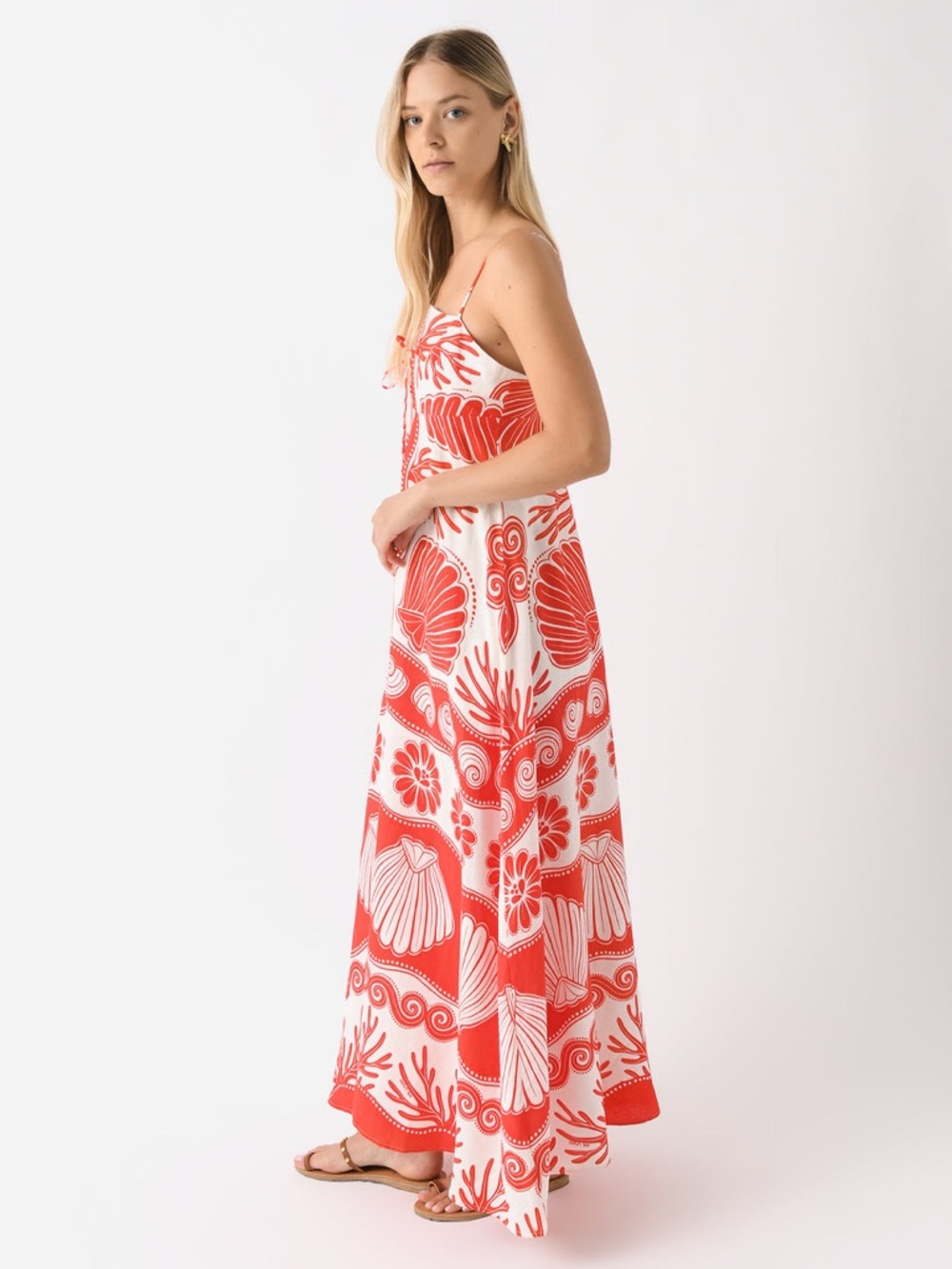 FARM Rio Off-White Ainika Shell Maxi Dress Size Small - Picture 15 of 16